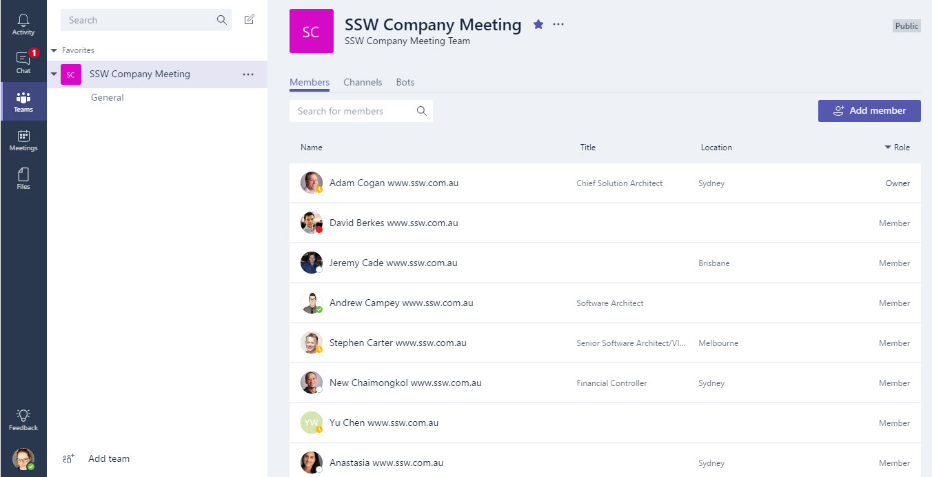 Microsoft Teams chat